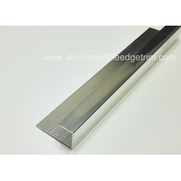 Decorative Aluminium Tile Edge Trim , Silver Straight Edge Square Metal Tile