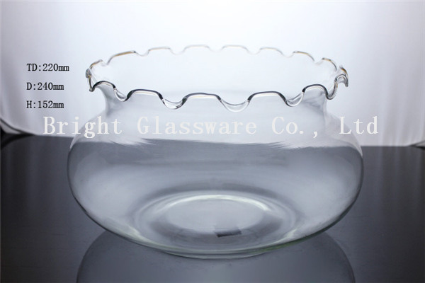 Custom flower edge design glass fish tank wholesale, glass fish jar