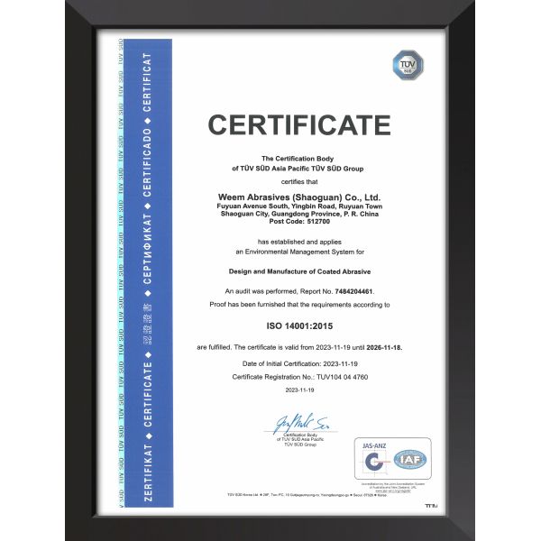 WEEM Abrasives Certifications