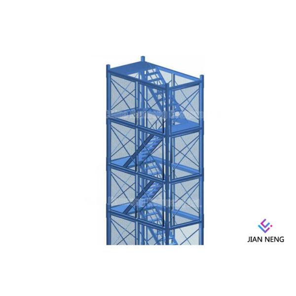 Closed Type 4m*2m*2m Steel Ladder Cage Q235 Steel Industrial Ladders