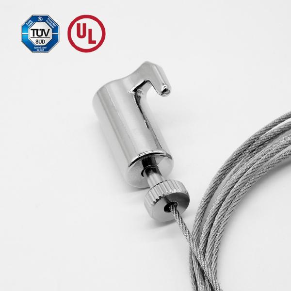 Adjustable Hooked Cable Gripper For Picture / Artwork Display With Nickel Finish