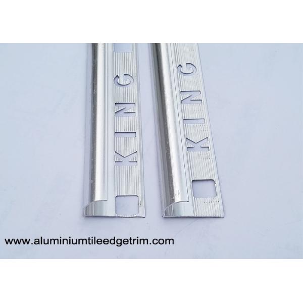 King Type Rounded Aluminium Tile Edge Trim Anodized Shiny Silver 2.5m Length