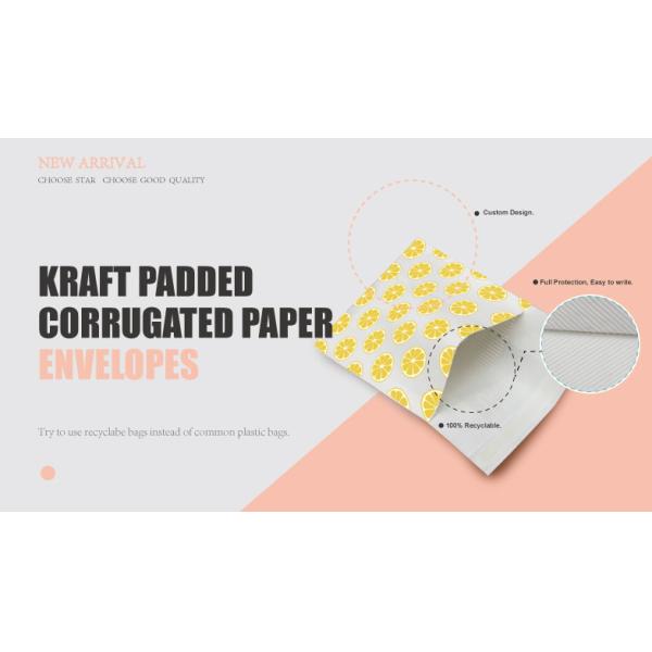 100% Recycled Custom Printing Kraft Bubble Envelopes / Honeycomb Paper Corrugated Padded Bag
