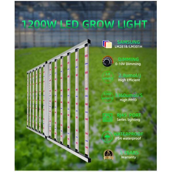 Foldable 1200W LED Grow Light UV IR Energy Efficient For Indoor Gardening Compact LED Grow Light