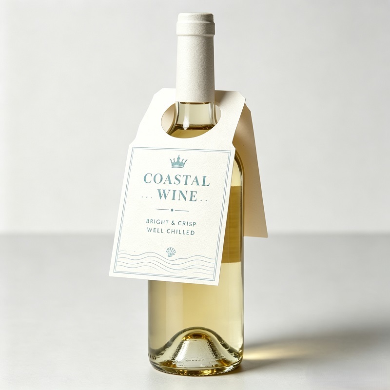 Foldable cardboard bottleneck display card for premium craft spirits