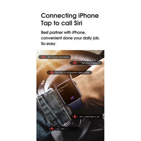 1.75 Inch Display IP68 Heart Rate Smartwatch With 230mAh Battery