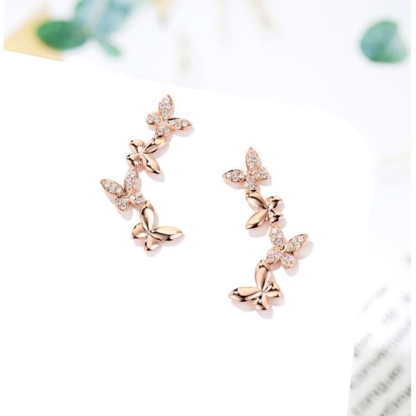Pandora Earrings Butterfly Earrings 18K Gold Diamond Earrings For Women