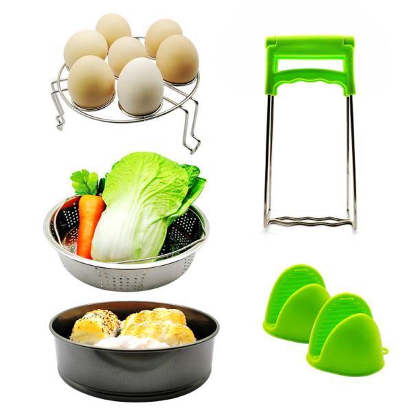 Microwave Silicone Kitchen Utensils FDA Multifunction Stainless Steel Food Steamer Insert