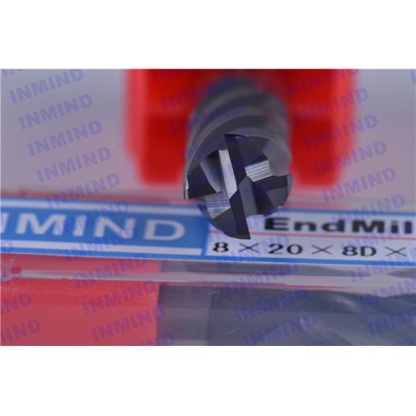 HRC55 4 Flute End Mil Corner Radius Cutter With 0.6 um Grain Size SiN Coating