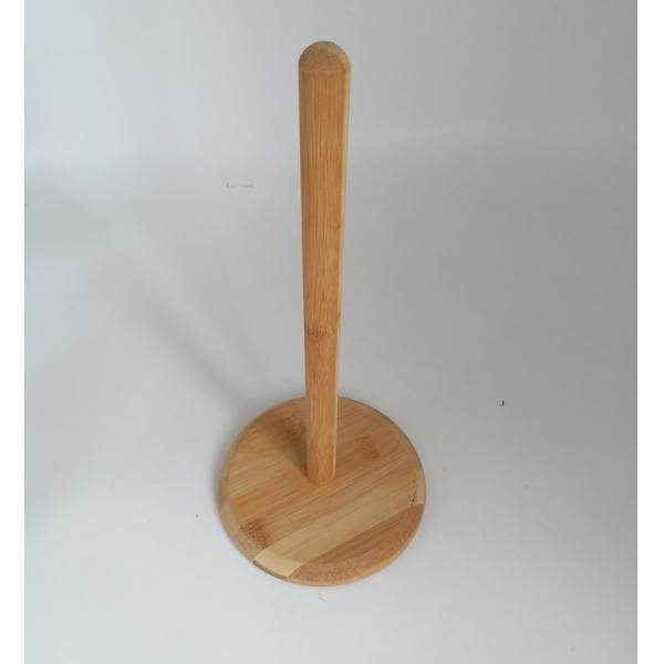 Lightweight Bamboo Kitchen Roll Holder Wood Countertop Paper Towel Stand 33x15cm