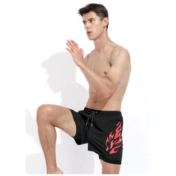 Double Loose Mens Bathing Suits Quick Drying Mens Beach Pants Hot Spring Swimming