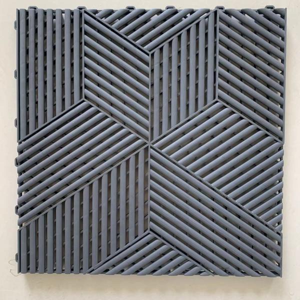 Interlocking Grey Plastic Garage Floor Tiles