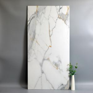 Cheap 600x1200mm Calacatta White Gold Marble Tiles Living Room Flooring Tiles for sale
