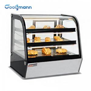 China Curved Front Counter Top Cake Display Fridge , Tempered Glass Dessert Display Cooler on sale