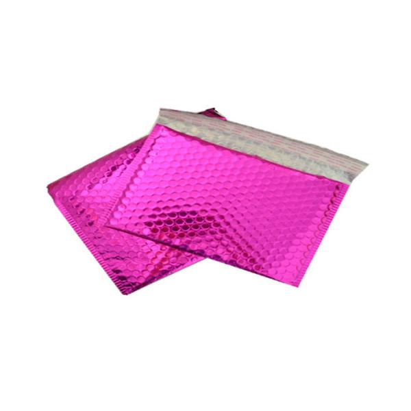 Pink Metallic Bubble Mailers / Bubble Wrap Envelopes For Electronic Products