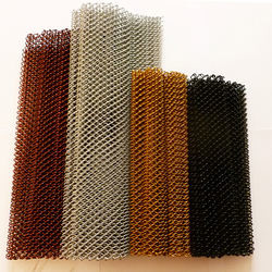 Incombustible Robust Woven Wire Curtain , Coil Mesh Drapery Free Sample