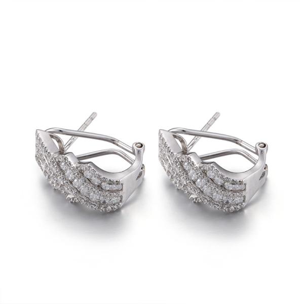 4.45g 8mm Silver Hoop Earrings Zircon Sterling Silver Mini Hoop Earrings