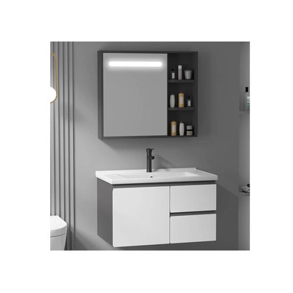Luxury Floating Bathroom Vanity Supplier Mirror Cabinet Modern Matte White Wall Mounted Bathroom Vanity Set