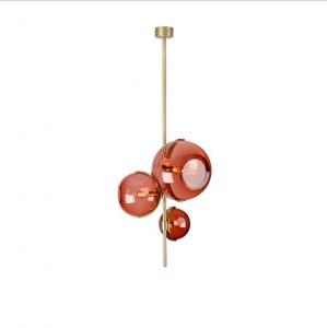 Cheap Indoor Decoration E14 S Gold Plating Iron Glass three balls Pendant Light modern for sale