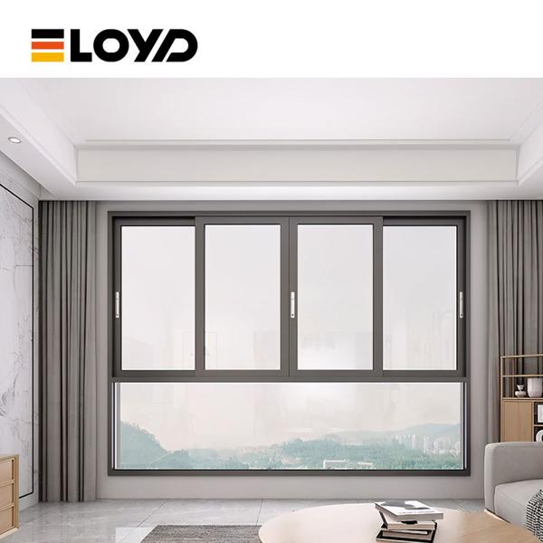 Waterproof Tempered Glass Aluminium Double Sliding Windows Security Locks