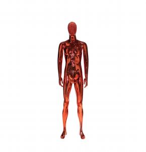 China Red Standing Male Mannequin , Electroplated Upright Fiberglass Male Mannequin on sale
