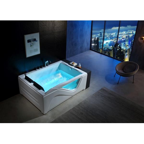 Ladodo Luxury Double Rectangle Bathtub With One Piece LED Bottom Light
