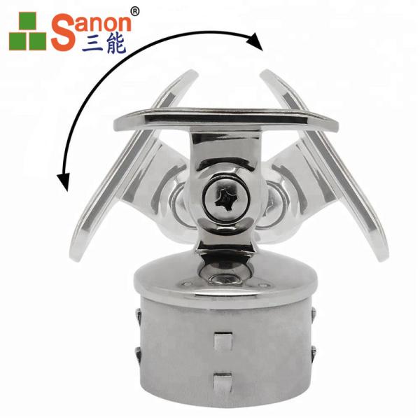 SS Top Pipe Mounting Handrail Bracket With Barbed Base Cup Handrail Fittings