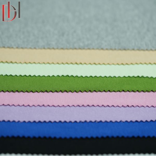 Organic Tricot Knitted Fabric 280GSM Breathable Winter Cotton Polyester Shirt Fabric