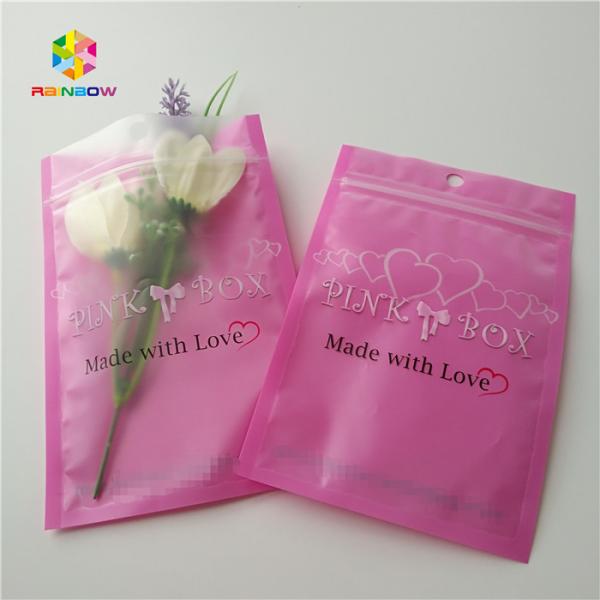 Clear Heart Window Plastic Packing Bags For Eyelash Hair Extension / Gift Jewelry