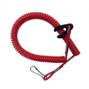 Cheap Extendable Coiled Security Tethers Strap Lanyard Rope Key Holder / Plastic Snap Hook for sale