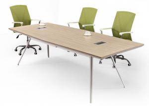 Cheap Modern Oval Meeting Table Melamine Faced MDF Board Material With Metal Frame for sale