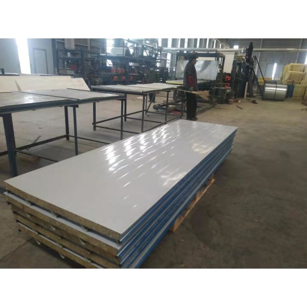 13 Tons Sandwich Panel Machine / Rock Wool Sandwich Panel Production Line