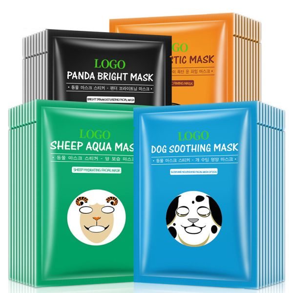 Cute Animal Face Sheet Masks , Moisturizing Face Mask With Faint Fragrance