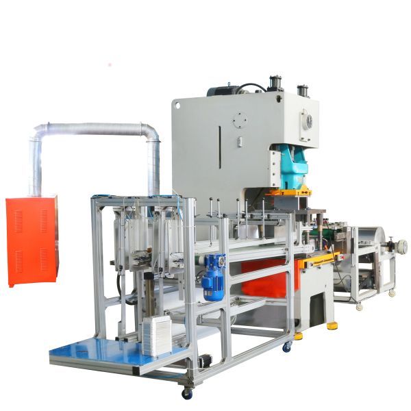 Double Track Collector Aluminum Foil Food Container Making Machine with 3KW