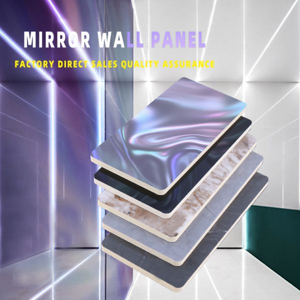 Indoor Wall Decoration PVC Mirror Bamboo Fiber Wall Board 2.44m 2.6m 2.8m