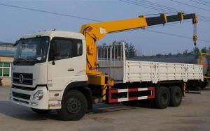 Cheap 12Ton 6x4 Dongfeng Used Crane Truck 12000X2500X3850mm With Stretchable Arm for sale