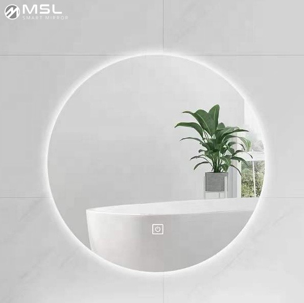 IP65 LED Round Bathroom Mirror 3000k Touch Light Bathroom Mirror Anti Fog
