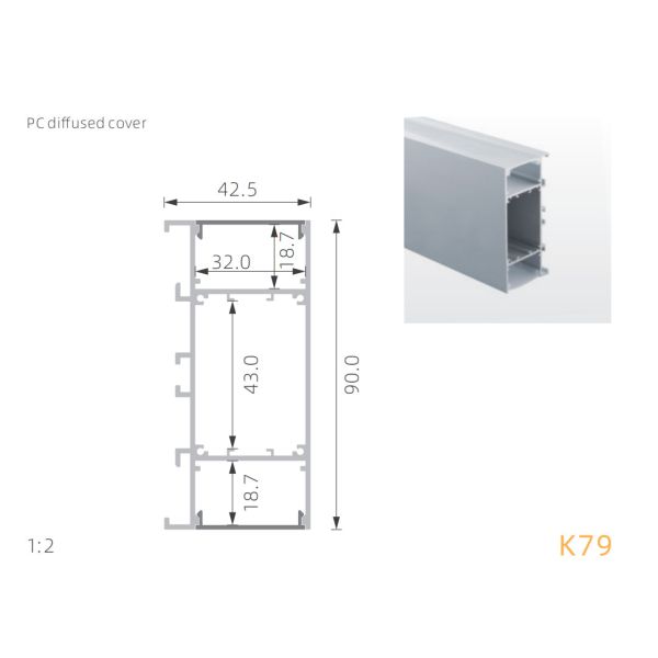 Led profile with pc diffuser led Aluminum channel for LED Wall lighting