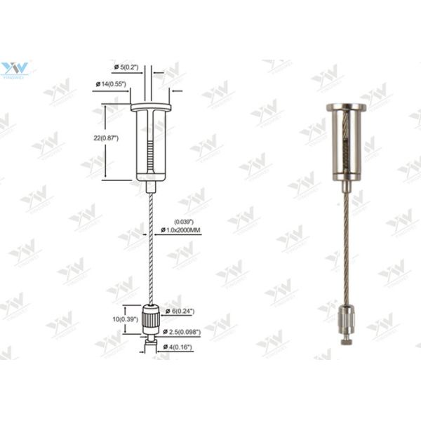 Height Adjustable LED Panel Suspension Kit / Wire Hanging System For Shopfitters