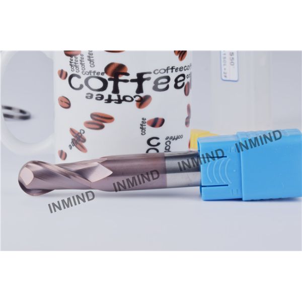 AlTiN Coating Long Ball End Cutter , HRC50 Ball Nose High Speed Steel End Mill