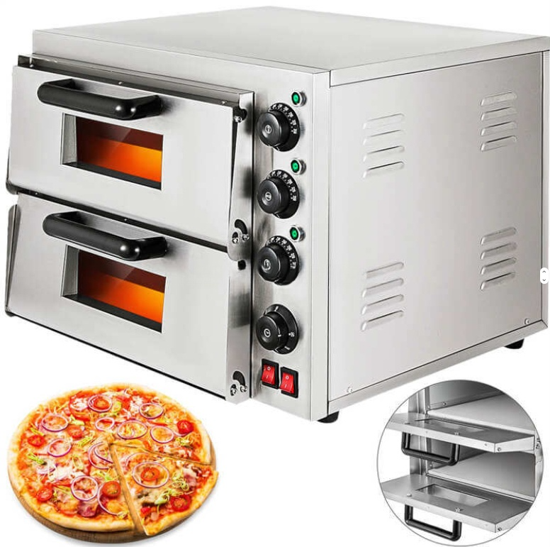 Commercial Electric Single Deck Pizza Oven, Countertop Stainless Steel Pizza Oven With Stone For Restaurant Pizzeria