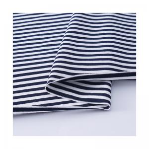 Cheap Soft Textured Yarn Dyed Cloth , Sportswear Striped Knit Organic Cotton Fabric for sale