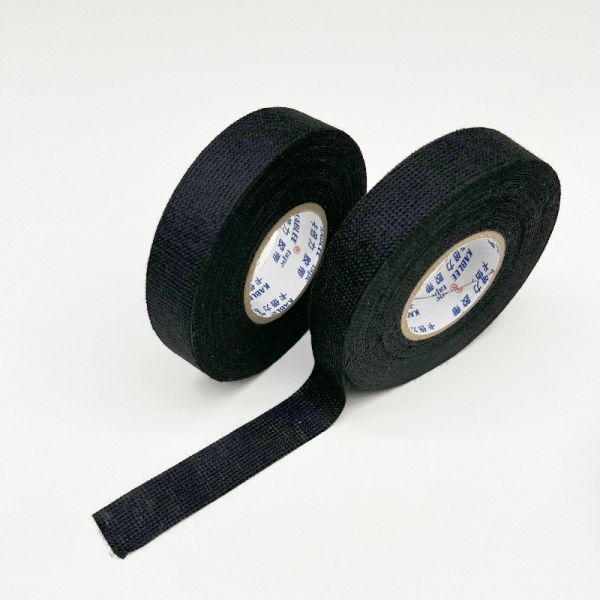 19mm 25mm Width Black Color Fleece Fabric Tape For Automotive Wire Harness Protection