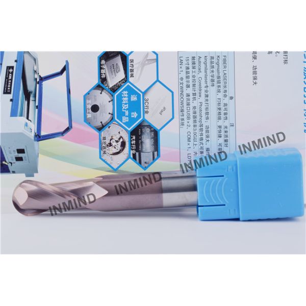 HRC55 Long Shank Type Ball Nose End Mill With SiN Coating , H6 Tolerance