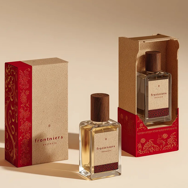 Kraft Perfume Packaging Boxes with Inner Display Tray for Fragrance Brands