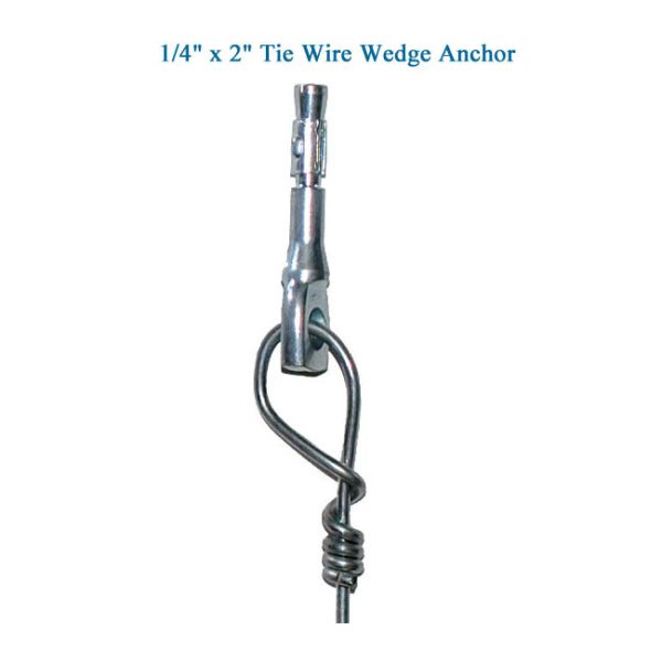 Wedge Anchor Pre Tied Ceiling Wire  Hanger 1/4 X 2 25g/M2 Zinc Coated