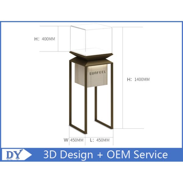 Factory manufacturers  design museum showcase with stainless steel tempered glass led lights
