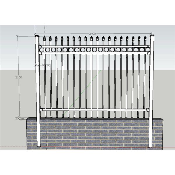 Ornamental Picket Steel Fence Panel / Black Steel Fence / Ornamental Steel Fence