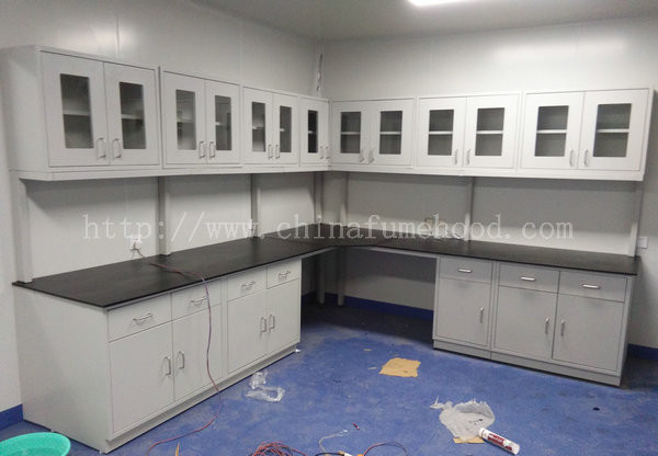 Customized Steel Lab Furniture ,  Laboratory Desk Furniture With Reagent Rack