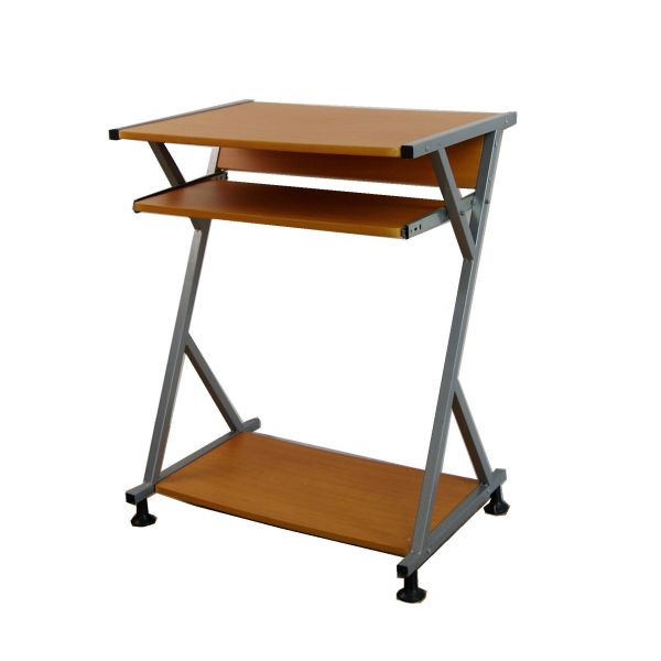 Economic Student Home Office Computer Desk Walnut With Slidable Keyboard Shelf